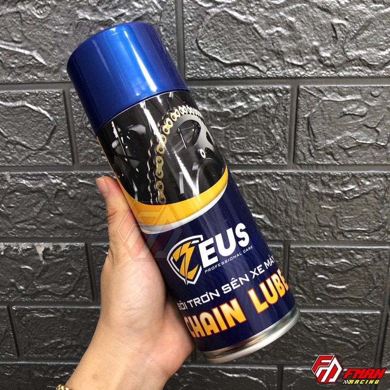 Combo Dưỡng sên Zeus chain Lube 400ml, Rửa sên Zeus Chain Cleaner 400ml Tặng bàn chải vệ sinh sên Cao cấp