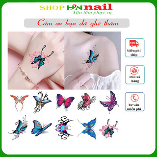 01 tấm Hình Xăm Dán Tattoo Ngẫu nhiên Tha Thu Hình Bướm shop hnnail