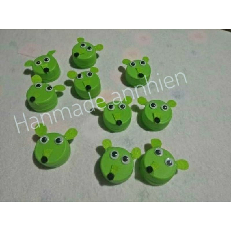 100 Nắp chai nhựa 3cm trộn màu - Đồ chơi mầm non, chơi ghép hình, làm hoa......