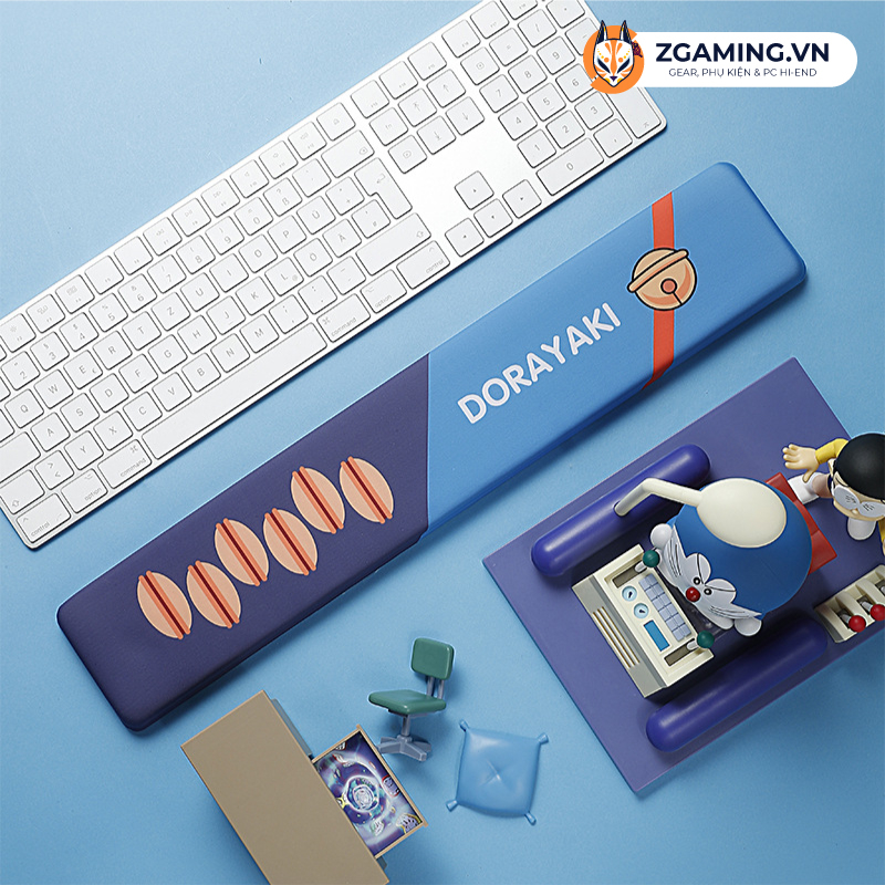 Miếng kê tay bàn phím Silicon 3D, Loại cao cấp làm từ vải lụa sữa và silicon siêu mát, siêu êm ái