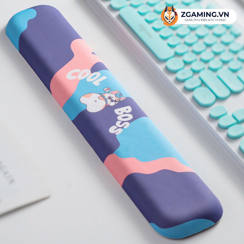 Miếng kê tay bàn phím Silicon 3D, Loại cao cấp làm từ vải lụa sữa và silicon siêu mát, siêu êm ái