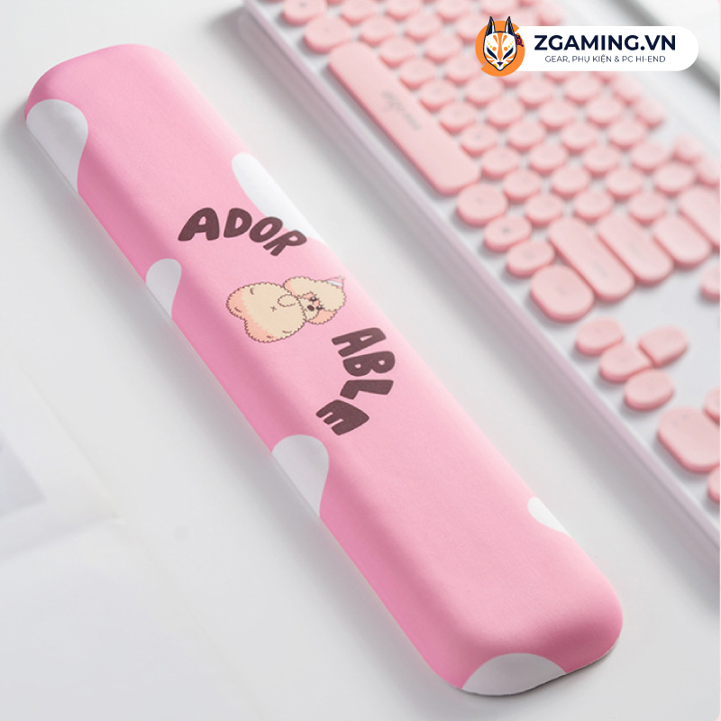 Miếng kê tay bàn phím Silicon 3D, Loại cao cấp làm từ vải lụa sữa và silicon siêu mát, siêu êm ái