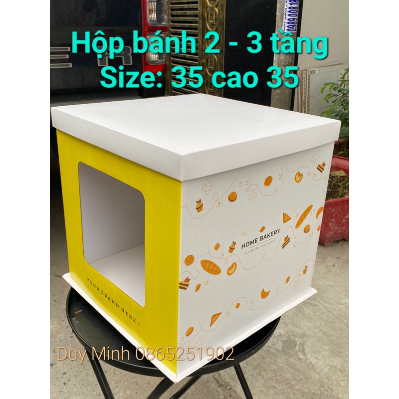 Combo 5 hộp bánh kem 3 tầng ( size 35 cao 35)
