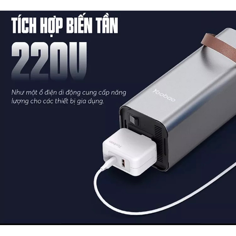 SẴN HÀNG TRẠM SẠC DỰ PHÒNG YOOBAO 52800mAh 200V 200W TÍCH HỢP ĐÈN LED CHIẾU SÁNG NHƯ ĐÈN PIN