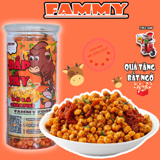 Bắp sấy khô bò lá chanh, ngô sấy khô bò lá chanh 300g FAMMY loại 1, đồ ăn vặt Hà Nội thơm ngon bổ rẻ