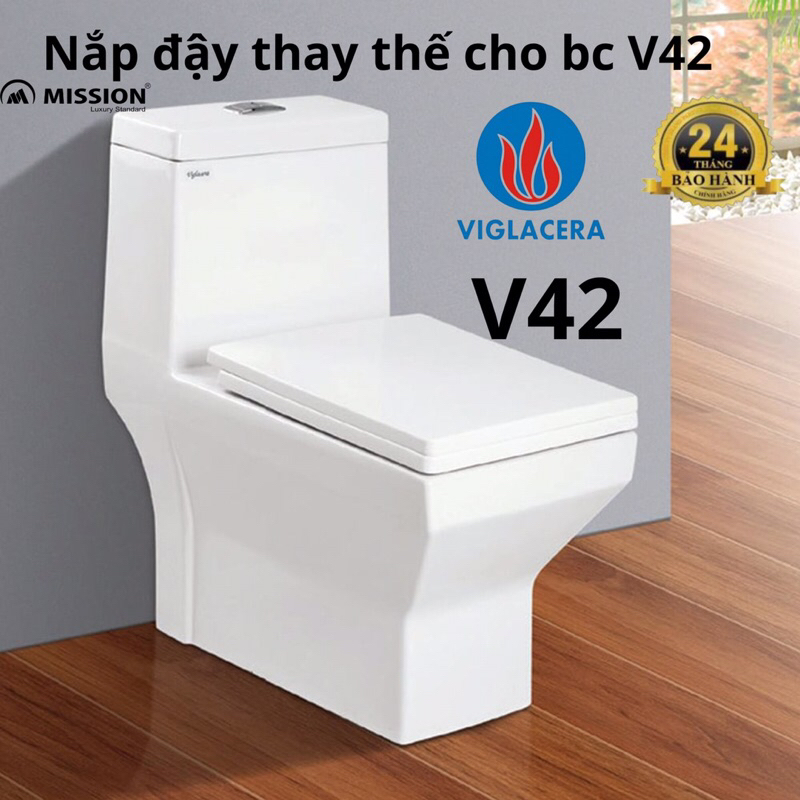 Nắp đậy thay thế cho bồn cầu vuông Viglacera V42 cao cấp nhập khẩu