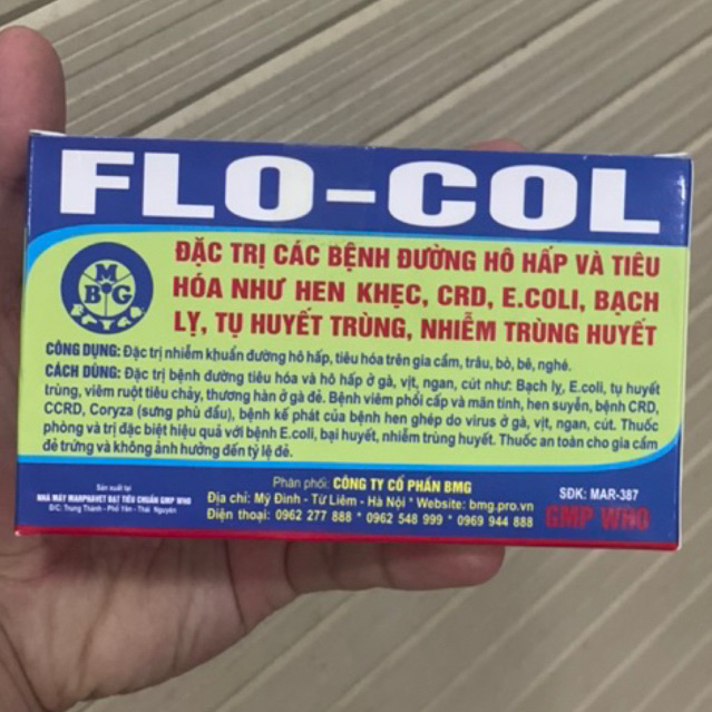 Flo-Col 10ml  khò,hen,khẹc, chăm sóc vật nuôi Vitamin & chất bổ sung dinh dưỡng