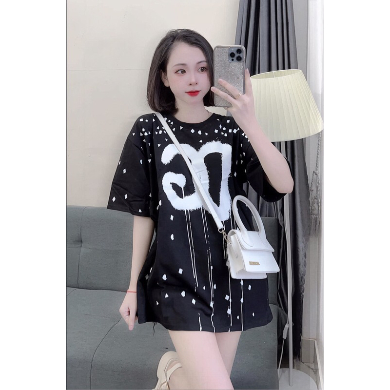 Áo thun chữ D chảy chấm vảy sơn hot hit unisex đẹp