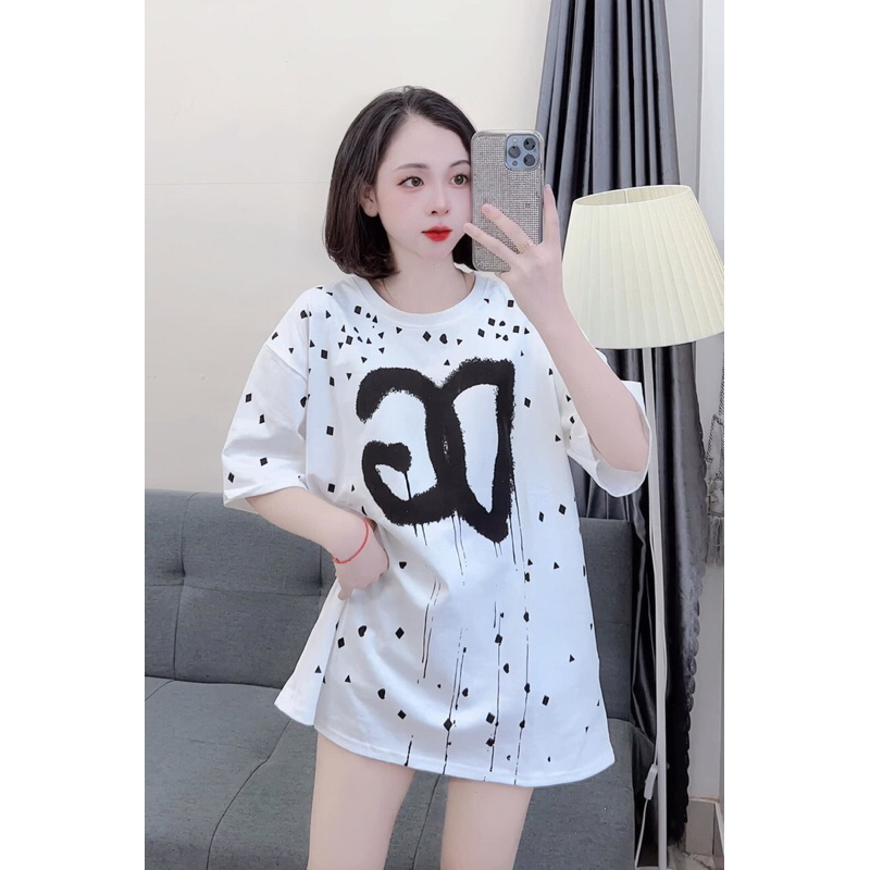 Áo thun chữ D chảy chấm vảy sơn hot hit unisex đẹp