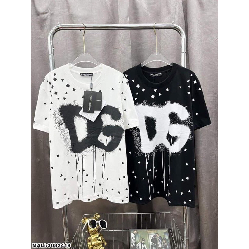 Áo thun chữ D chảy chấm vảy sơn hot hit unisex đẹp