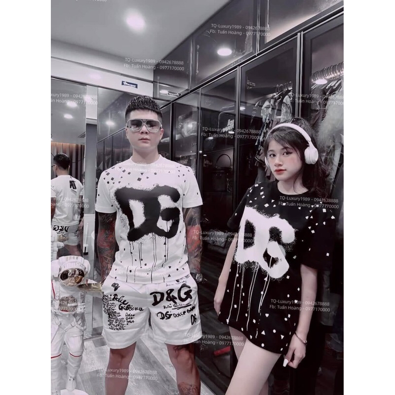 Áo thun chữ D chảy chấm vảy sơn hot hit unisex đẹp