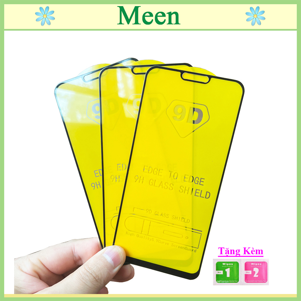 "Kính cường lực OPPO A3s " Full màn hình, Ảnh thực shop tự chụp, tặng kèm bộ giấy lau kính Meen