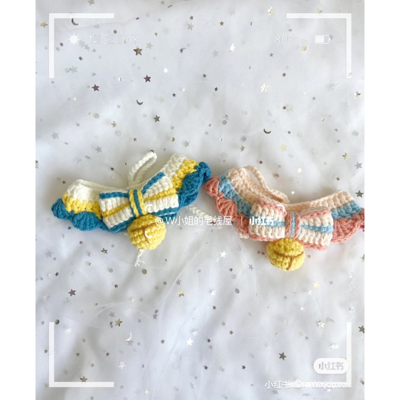 Vòng cổ handmade đính nơ chuông, vòng cổ cho chó mèo CHILLMEOW