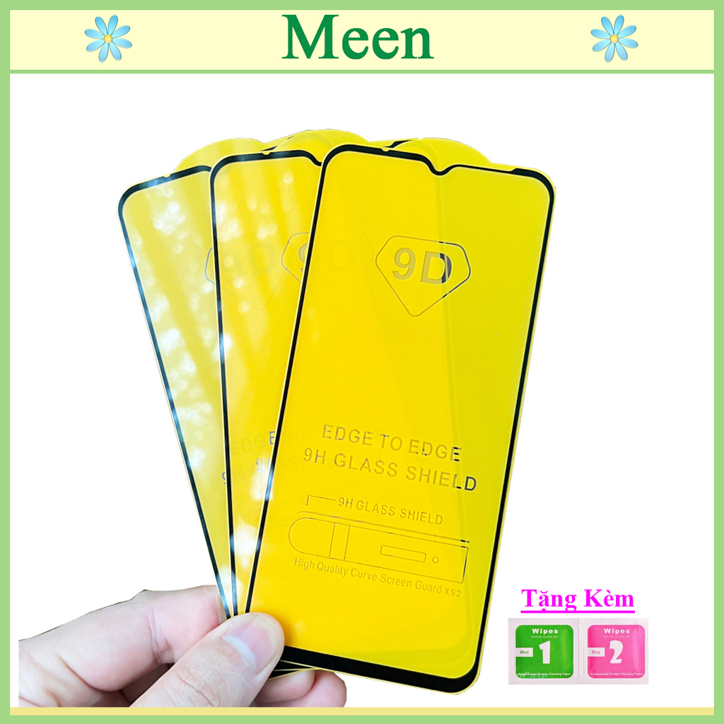 "Kính cường lực OPPO A57 2022" Full màn hình, Ảnh thực shop tự chụp, tặng kèm bộ giấy lau kính Meen