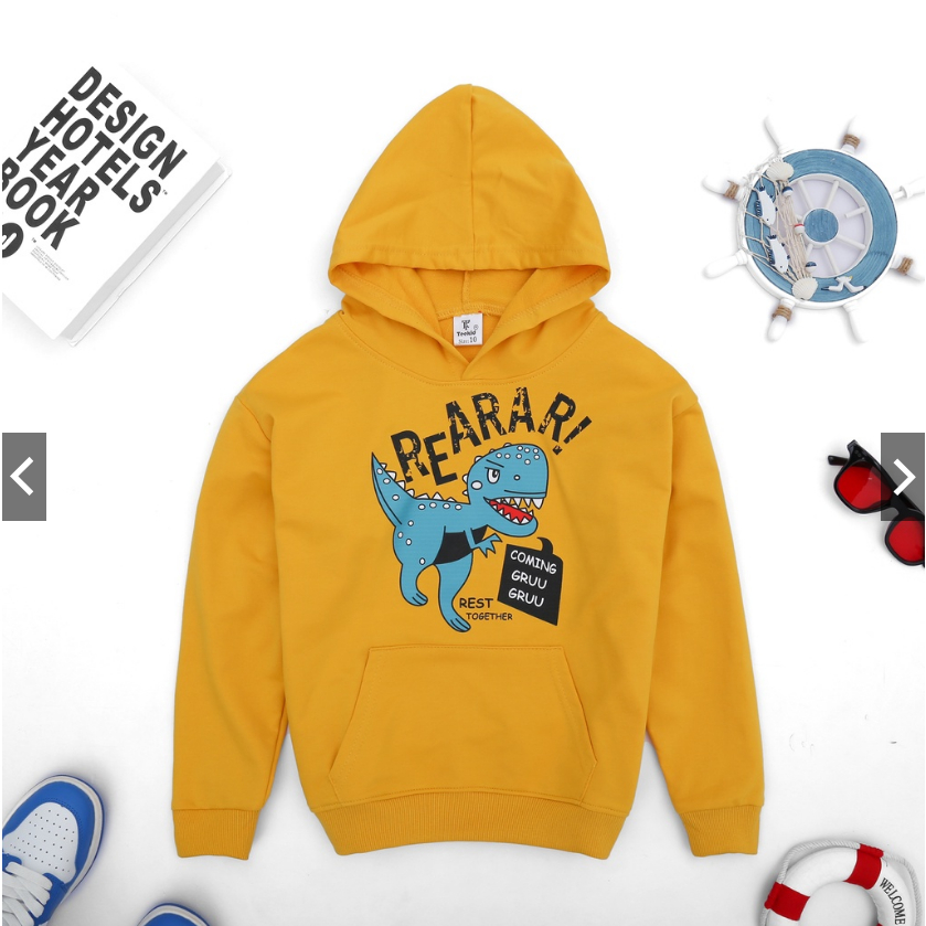 Áo hoodie trẻ em THE LA Store chất Vải da cá 100% coton cao cấp cho bé 15-45kg RZM11