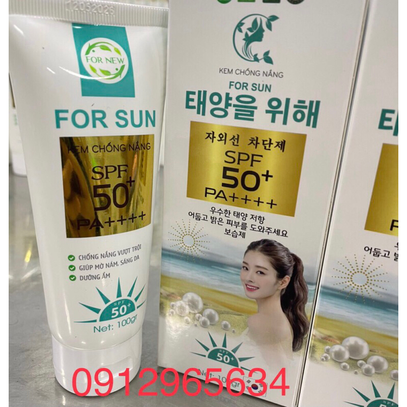 Kem chống nắng For Sun SPF 50 + chống tia cực tím UV hiệu quả giúp bảo vệ làn da hiệu quả tránh cháy nắng đen sạm