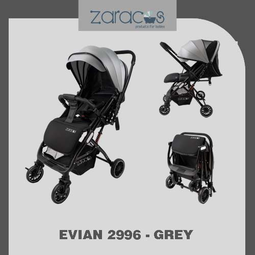 Xe đẩy gấp gọn 2 chiều cho bé Zaracos Evian 2996 Grey - Zaracos Việt Nam