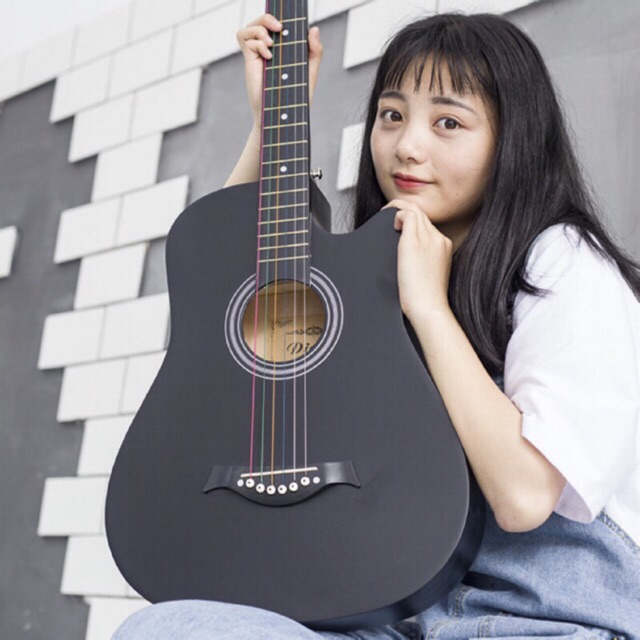 Đàn guitar acoustic màu đen Diduo/HT tặng bao và full phụ kiện