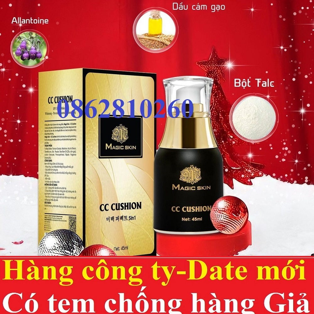 [sale929] kem nền CC Cushion 5in1 chống nắng dưỡng trắng che khuyết điểm phấn nước Magic Skin magicskin