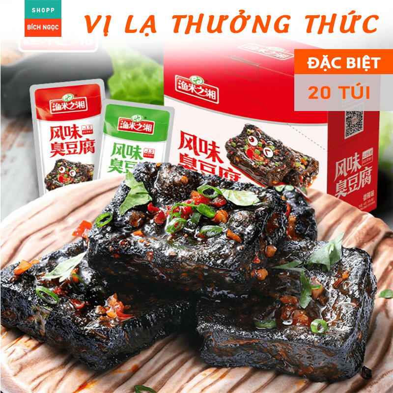 Đậu hũ thối ăn liền, đậu phụ thối vị ngon ngậy đặc sản, đồ ăn vặt cay trung quốc – hộp 10/20 túi