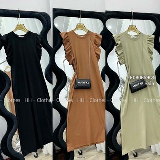 Đầm thun suông trơn tay bèo xinh 0806