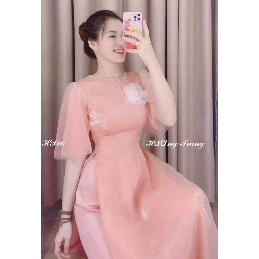Áo Dài Tơ Lụa Thiết Kế Thủ Công.