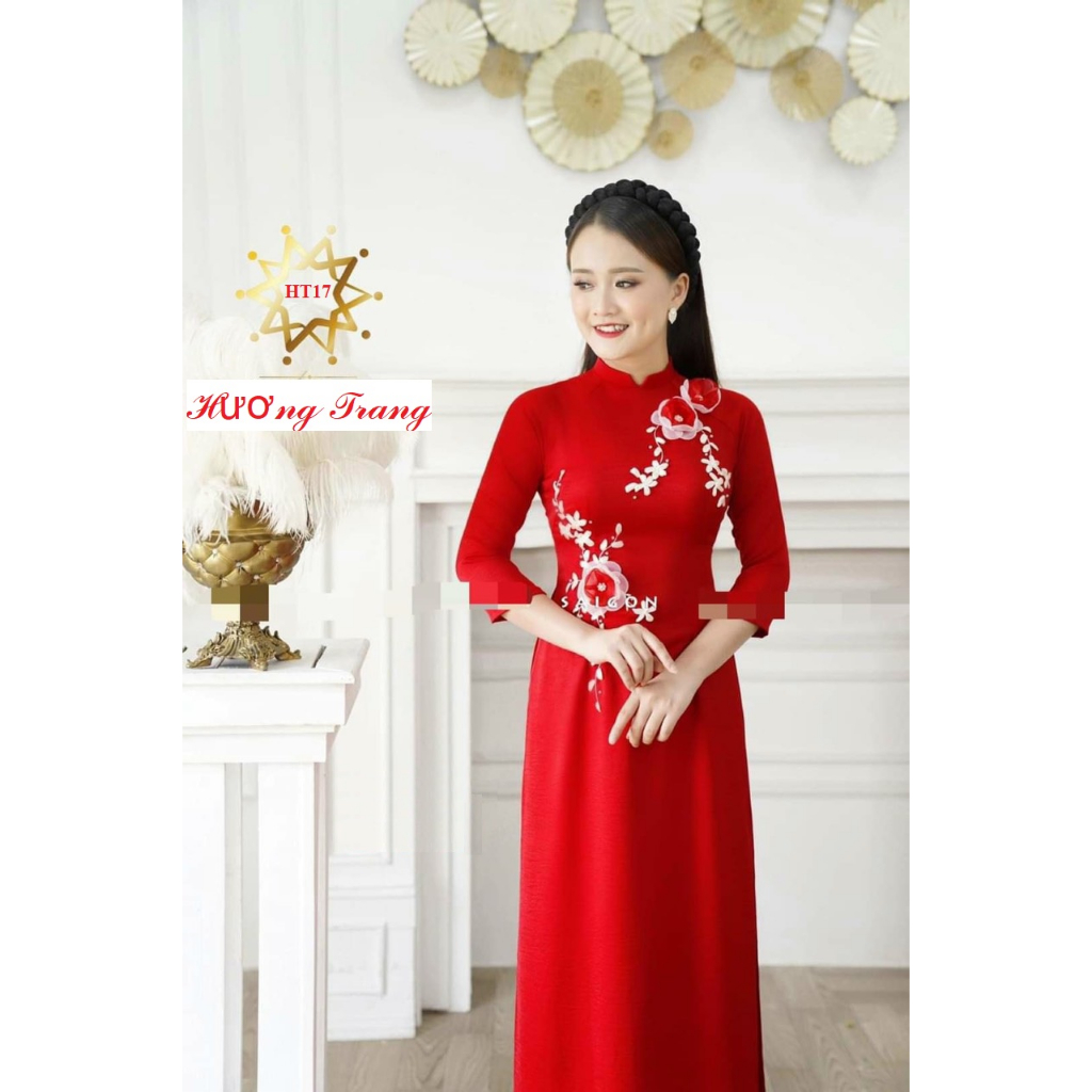Áo Dài Tơ Lụa Thiết Kế Thủ Công.