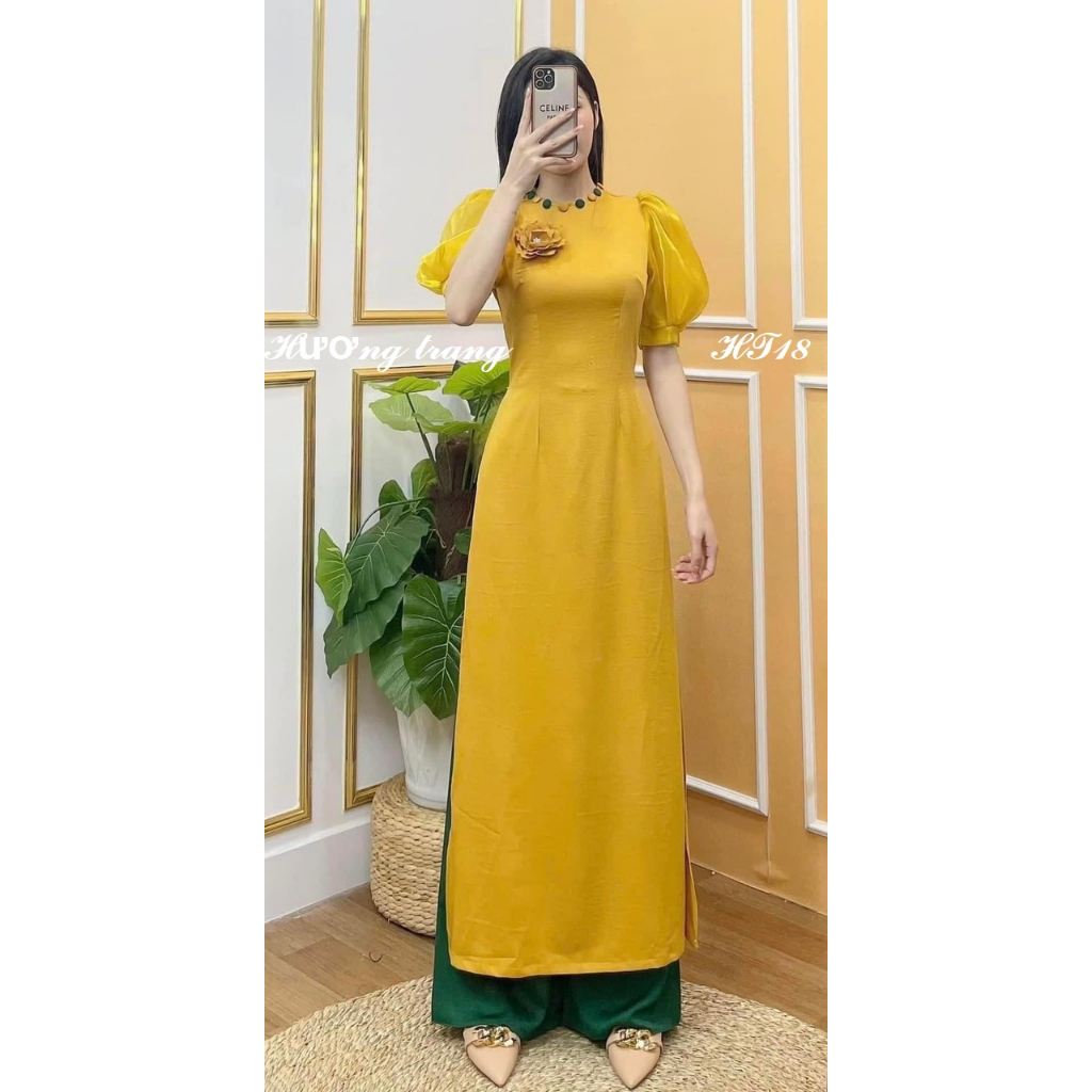Áo Dài Tơ Lụa Thiết Kế Thủ Công.