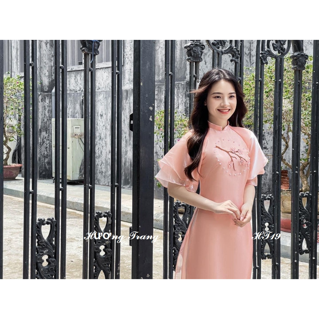 Áo Dài Tơ Lụa Thiết Kế Thủ Công.