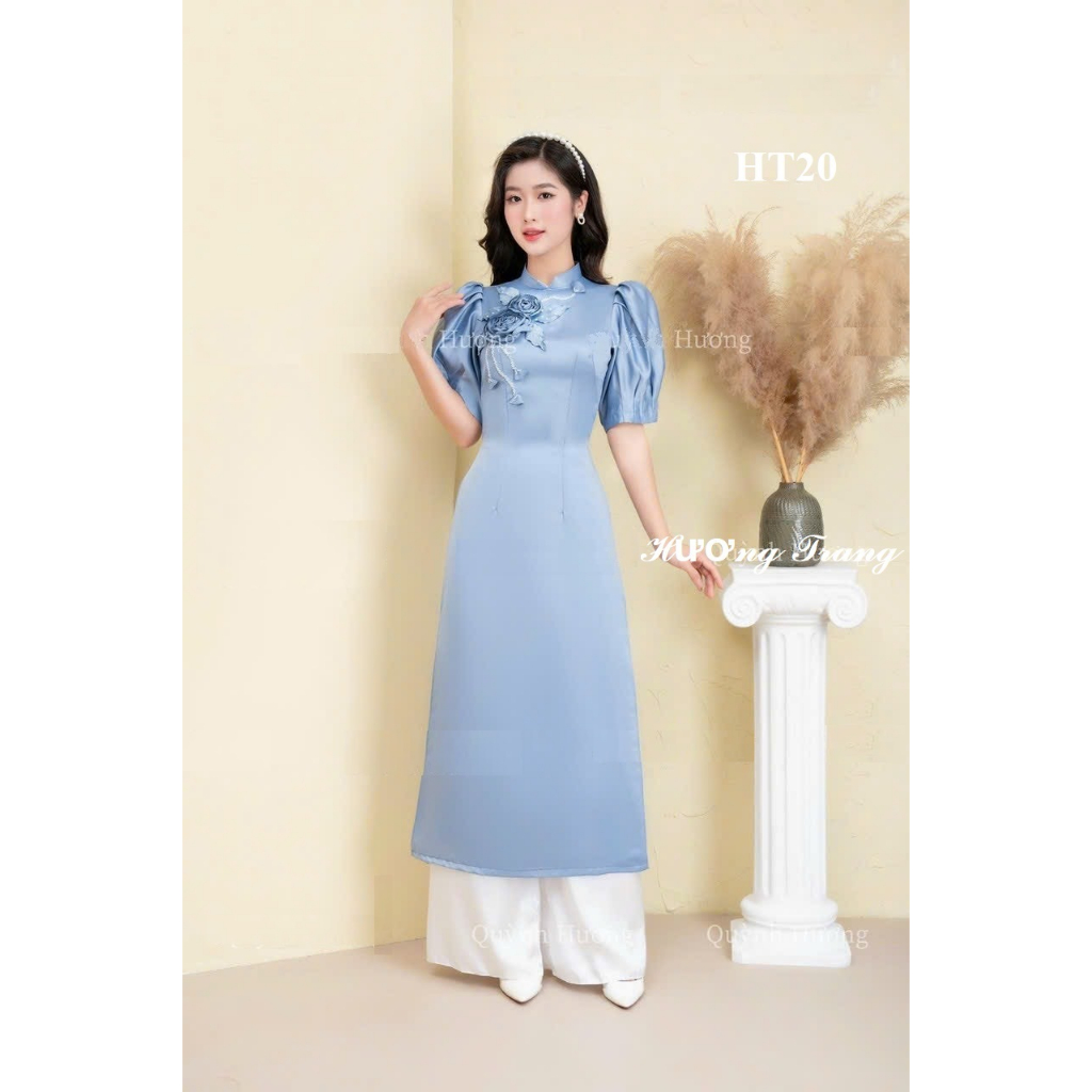 Áo Dài Tơ Lụa Thiết Kế Thủ Công.