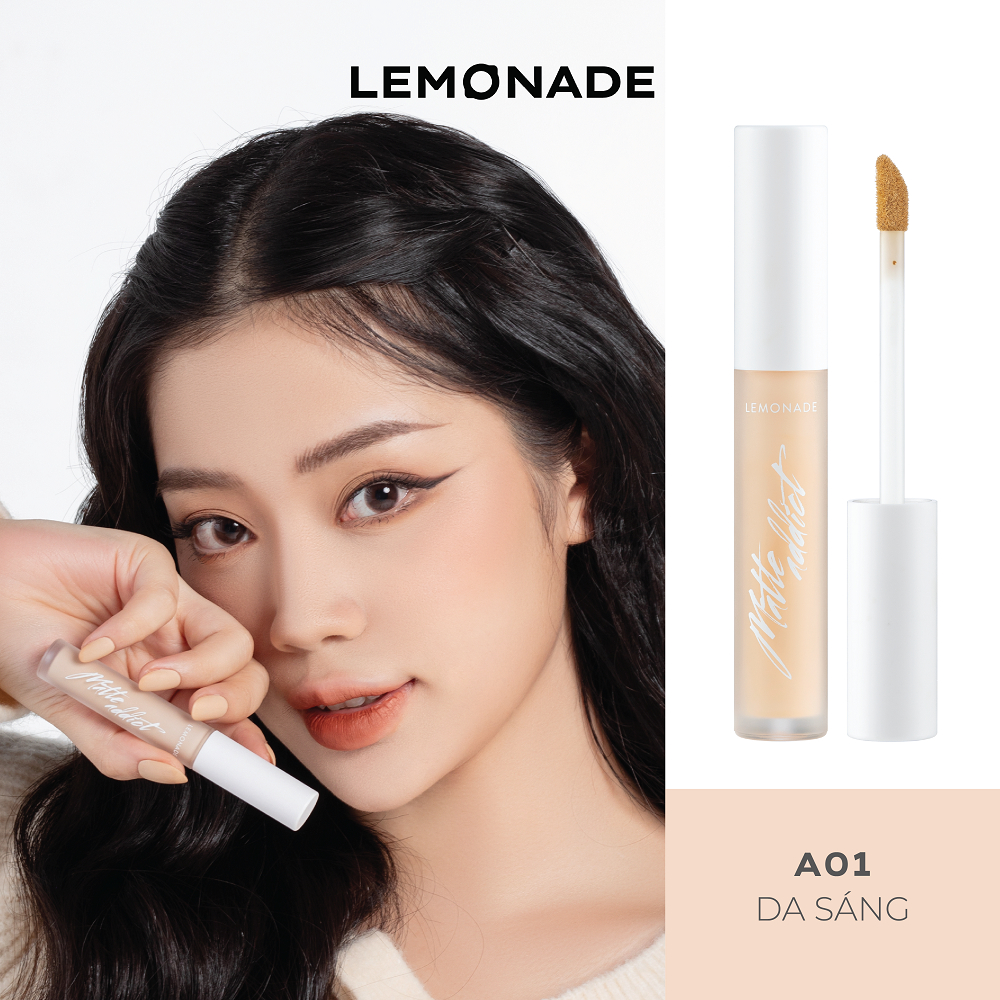 Kem che khuyết điểm kiềm dầu bền màu Lemonade Matte Addict Concealer 3g