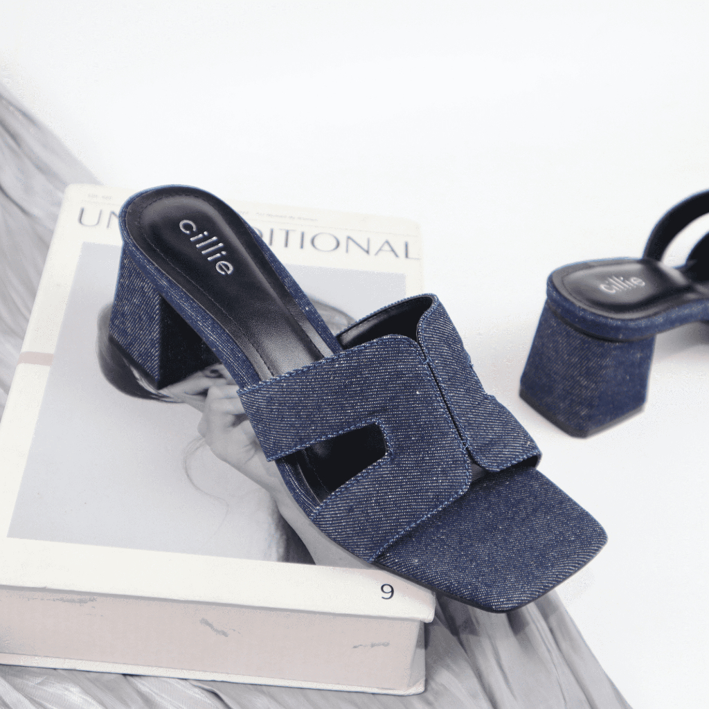 Guốc cao gót nữ hình chữ H thời trang cao 7cm 1185