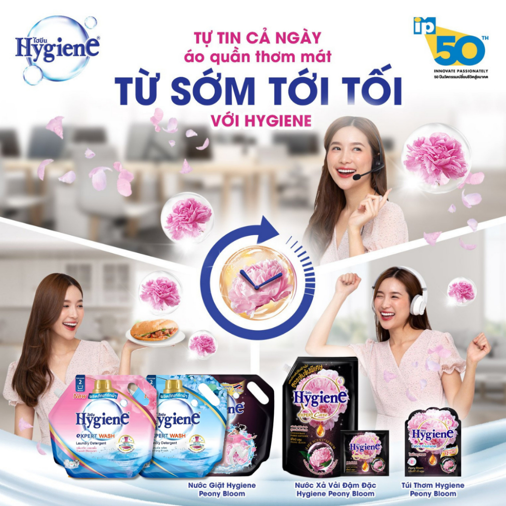 Nước Giặt Hygiene Thái Lan Expert Wash Kết Hợp Xả Vải Làm Sạch Áo Quần Thơm Lâu  1800ml