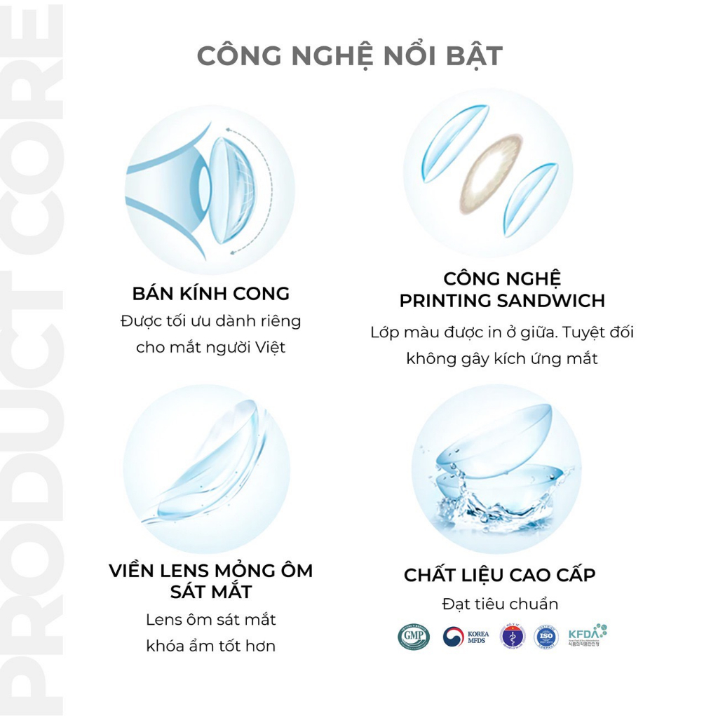Lens giãn tròng Chokoreto có thương hiệu Angel Eyes có độ - Chất liệu Silicone Hydrogel độ giãn 14.5mm