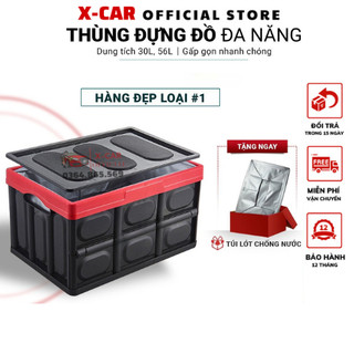 Thùng đựng đồ ô tô đa năng luxcar gấp gọn 30/55 lít | có túi lót - hộp đựng đồ để cốp sau ô tô