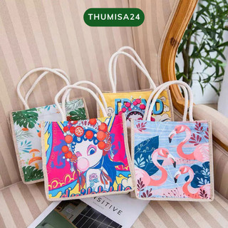 Túi cói mini họa tiết cực xinh