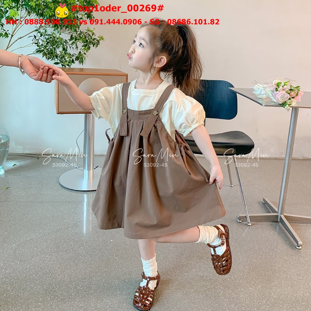 > Set váy với tone nâu cho be gái, size 1-10 tuổi, hàng chính phẩm, top1order_00269_1006_sg1