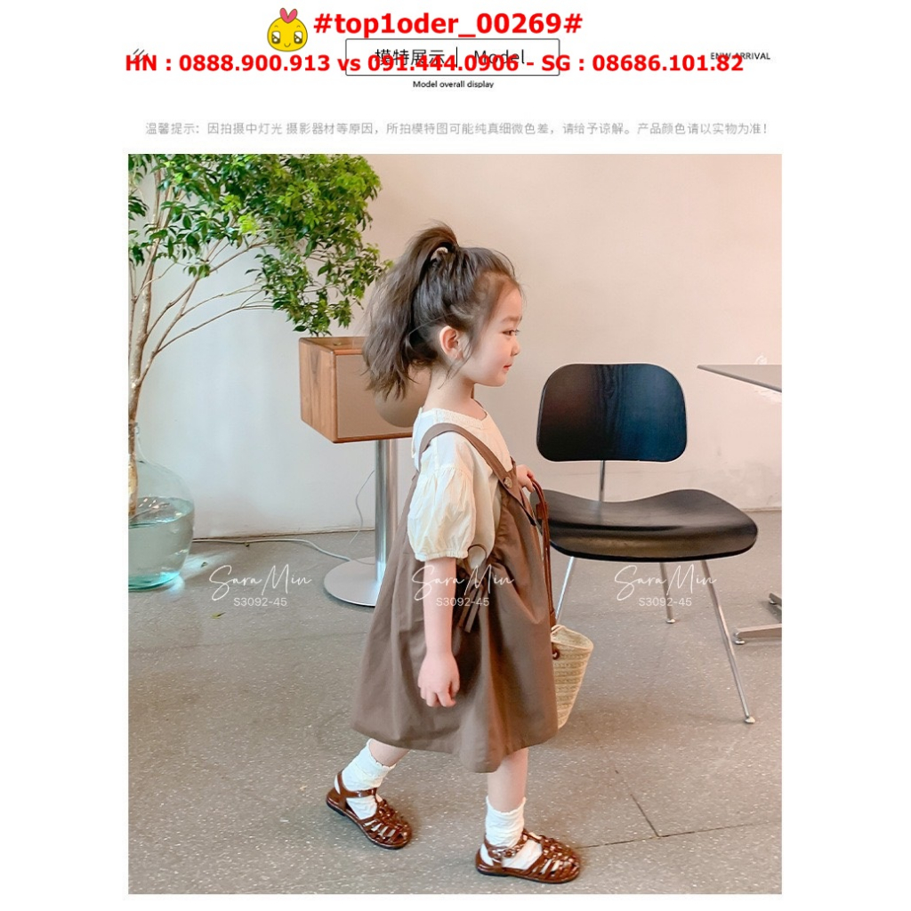 > Set váy với tone nâu cho be gái, size 1-10 tuổi, hàng chính phẩm, top1order_00269_1006_sg1