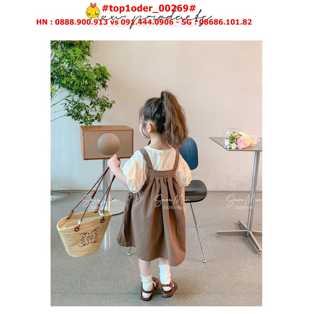> Set váy với tone nâu cho be gái, size 1-10 tuổi, hàng chính phẩm, top1order_00269_1006_sg1