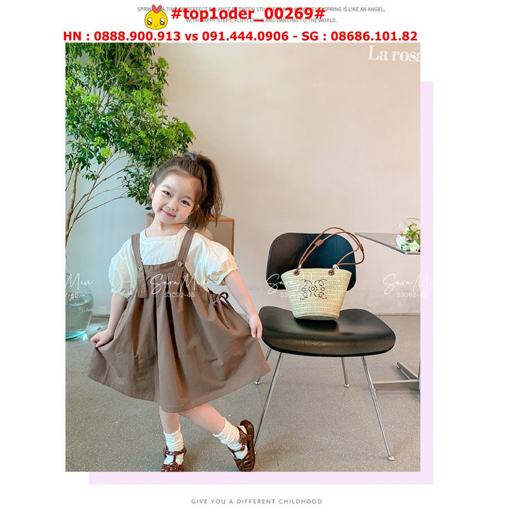 > Set váy với tone nâu cho be gái, size 1-10 tuổi, hàng chính phẩm, top1order_00269_1006_sg1