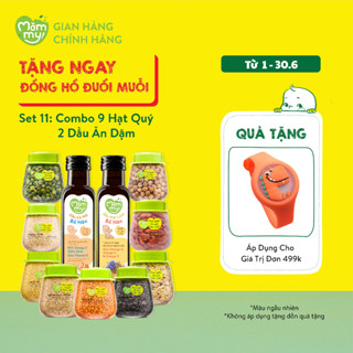 Set 11 Combo 9 hạt quý hữu cơ, 2 dầu ăn dặm bổ não cá hồi và dầu hạt lanh