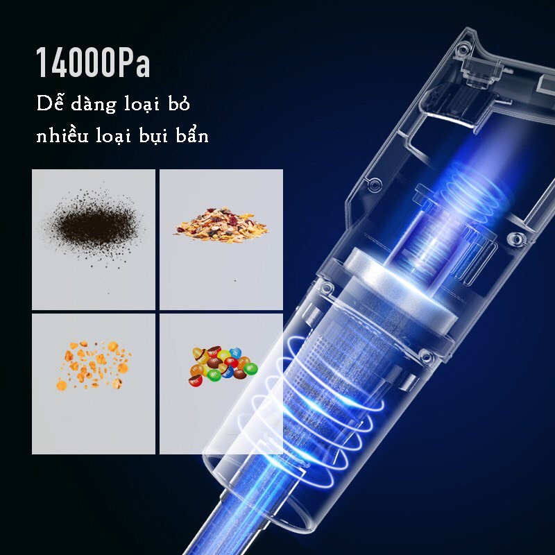 Máy hút bụi YANGZI cầm tay có dây, máy hút bụi xe, sofa,Công suất 600W, Bộ Lọc Hepa12 lực hút siêu mạnh