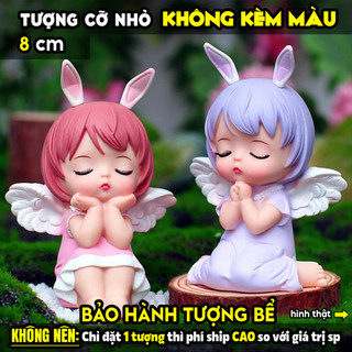 Tượng tô màu, CÔ BÉ THIÊN THẦN, size M, thạch cao trắng (Không kèm màu), luyện vẽ, decor