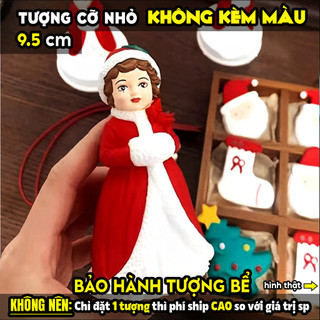 Tượng tô màu, CÔ GÁI MÙA ĐÔNG, size L, thạch cao trắng (Không kèm màu), luyện vẽ, decor
