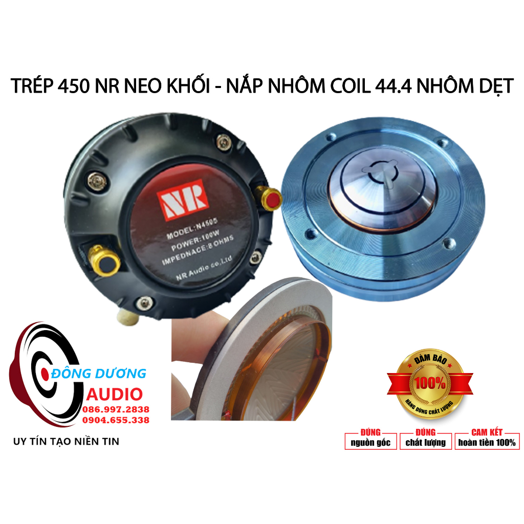 TRÉP 450 NR NẮP NHÔM NEO KHỐI COIL 44.4 DÂY DẸT - GIÁ MỘT LOA