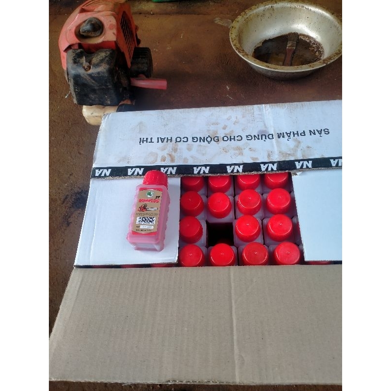 Nhớt 2T chai nhỏ 100ml dành cho động cơ xăng pha nhớt, cho xe máy, máy cưa, máy phát cỏ, máy phát điện