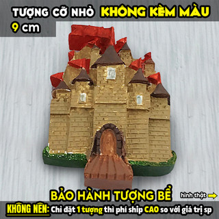 Tượng tô màu, LÂU ĐÀI 2D, size L, thạch cao trắng (Không kèm màu), luyện vẽ, decor