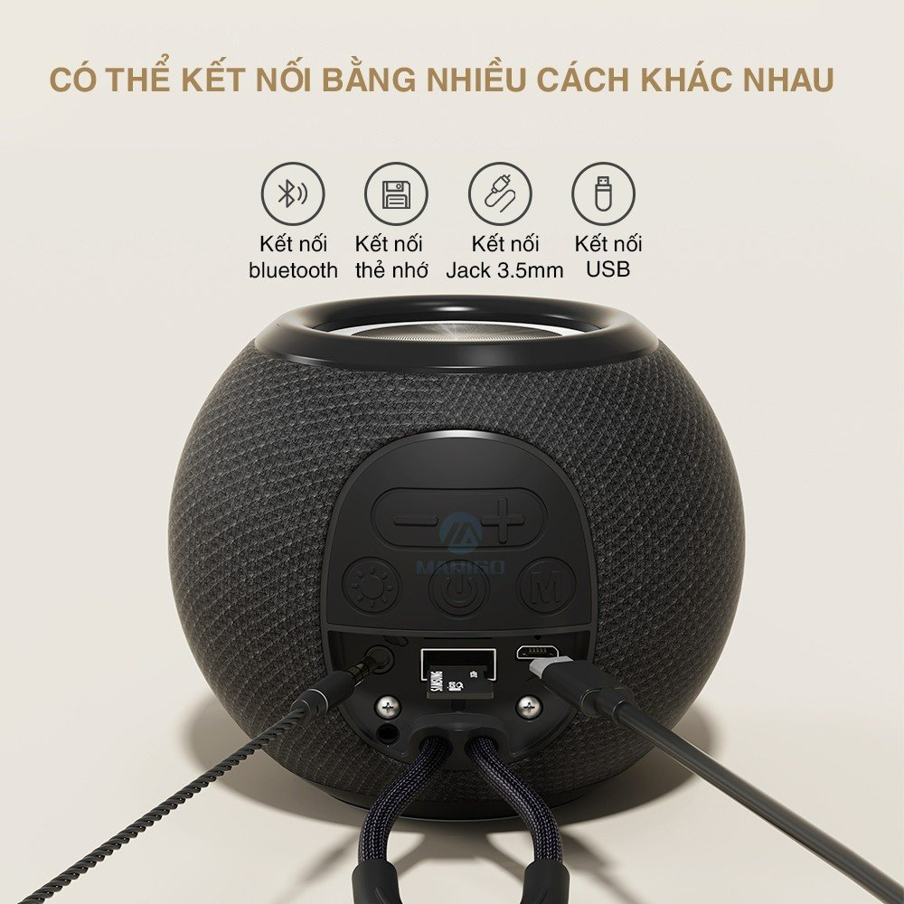 Loa bluetooth mini nghe nhạc không dây Rockspace S55 có micro nghe gọi nhỏ gọn, có đầu cắm usb thẻ nhớ - Hàng chính hãng