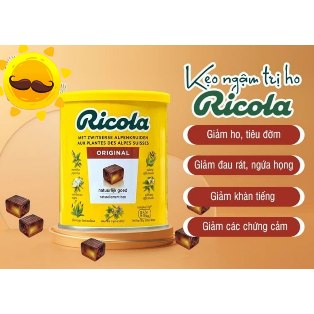 Kẹo ngậm ho thảo mộc Ricola 250gr Đức