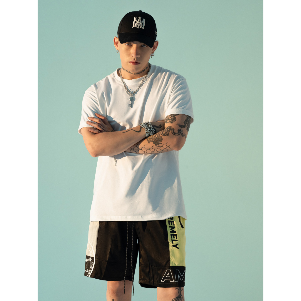 Quần Short Amand Color Puzzle Short - Black/ Dark green